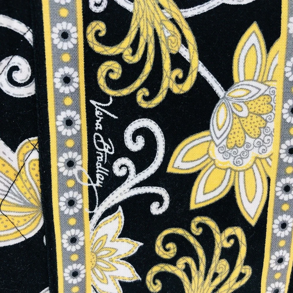 Vera Bradley Messenger Laptop Computer Bag Purse Tote Retired Black Yellow Bird
